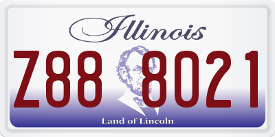 IL license plate Z888021
