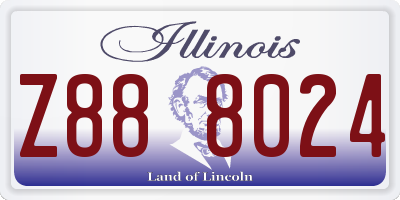 IL license plate Z888024