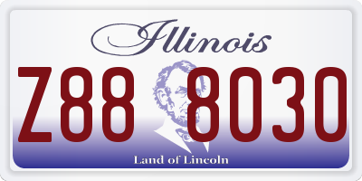 IL license plate Z888030