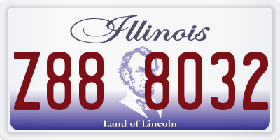 IL license plate Z888032