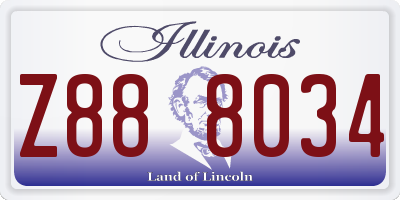 IL license plate Z888034