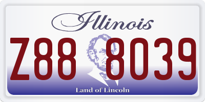 IL license plate Z888039