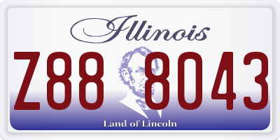 IL license plate Z888043