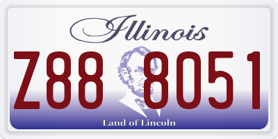 IL license plate Z888051