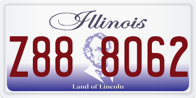 IL license plate Z888062