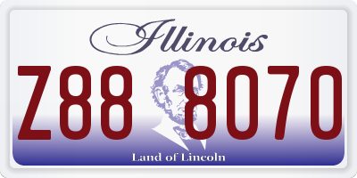 IL license plate Z888070