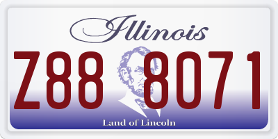 IL license plate Z888071