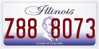IL license plate Z888073