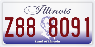 IL license plate Z888091