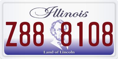 IL license plate Z888108