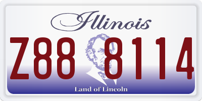 IL license plate Z888114