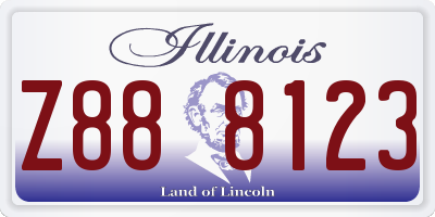 IL license plate Z888123