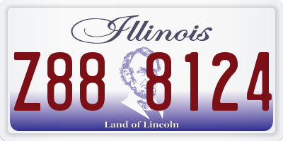 IL license plate Z888124