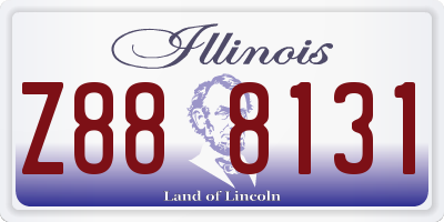 IL license plate Z888131