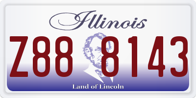 IL license plate Z888143