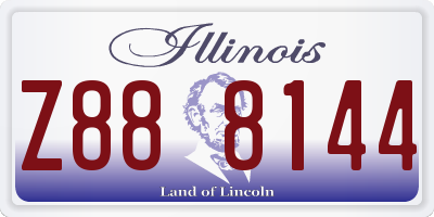 IL license plate Z888144