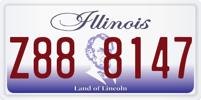 IL license plate Z888147