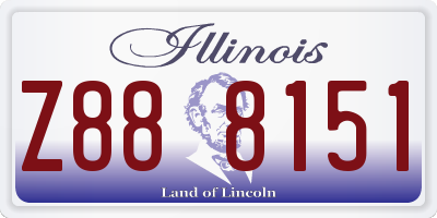 IL license plate Z888151