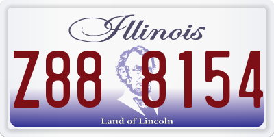 IL license plate Z888154