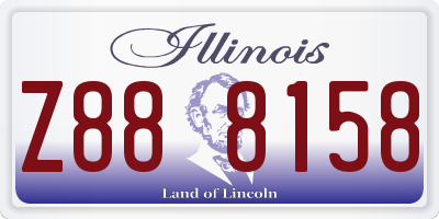 IL license plate Z888158