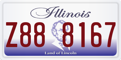 IL license plate Z888167