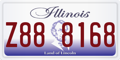 IL license plate Z888168