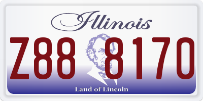IL license plate Z888170