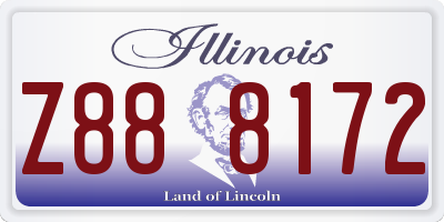 IL license plate Z888172