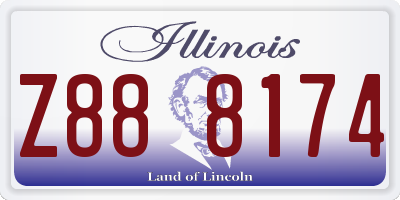 IL license plate Z888174