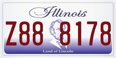 IL license plate Z888178