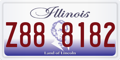 IL license plate Z888182