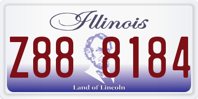 IL license plate Z888184