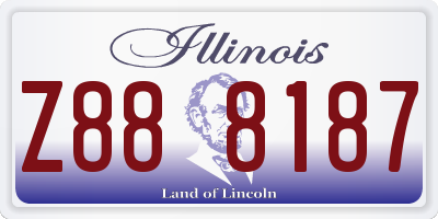 IL license plate Z888187