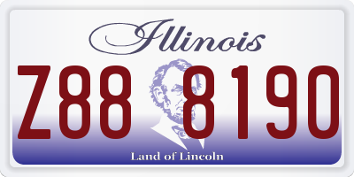 IL license plate Z888190