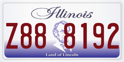 IL license plate Z888192