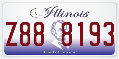 IL license plate Z888193