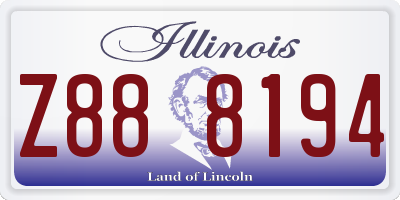 IL license plate Z888194