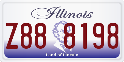 IL license plate Z888198