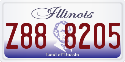 IL license plate Z888205