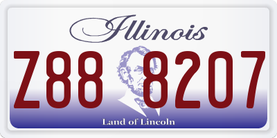 IL license plate Z888207
