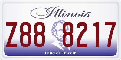 IL license plate Z888217