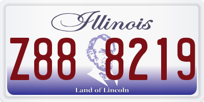 IL license plate Z888219