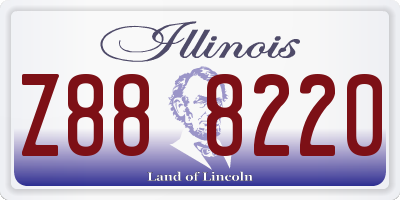 IL license plate Z888220