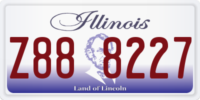 IL license plate Z888227
