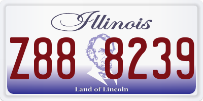 IL license plate Z888239