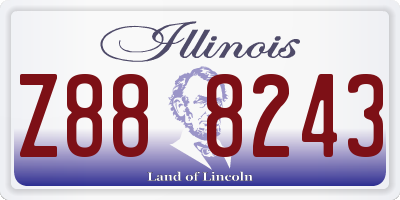 IL license plate Z888243