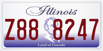IL license plate Z888247