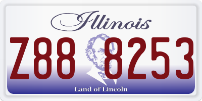 IL license plate Z888253