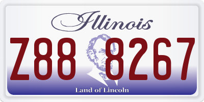 IL license plate Z888267