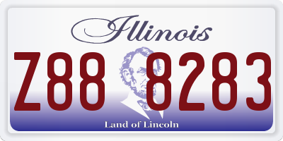 IL license plate Z888283
